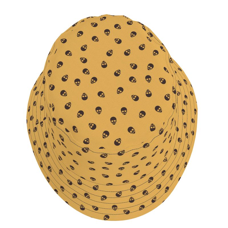 Bucket Hat in Honeycomb with Dark Oak Skulls