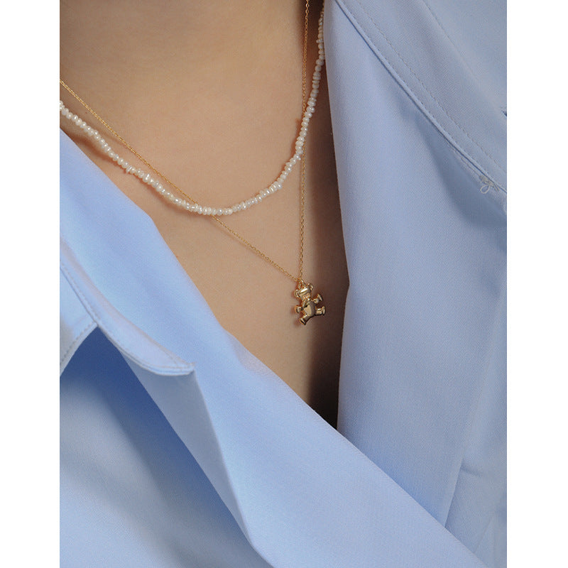 925 Vermeil Sterling Silver Teddybear Necklace