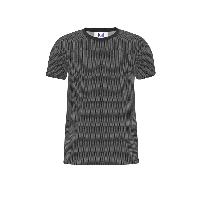 Sleek Metallic Chainmail All-Over Print Black Short Sleeve Jersey!